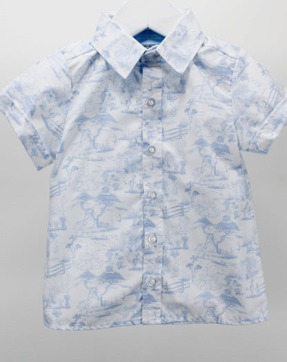 Blue Easter Toile Leo Oxford Shirt