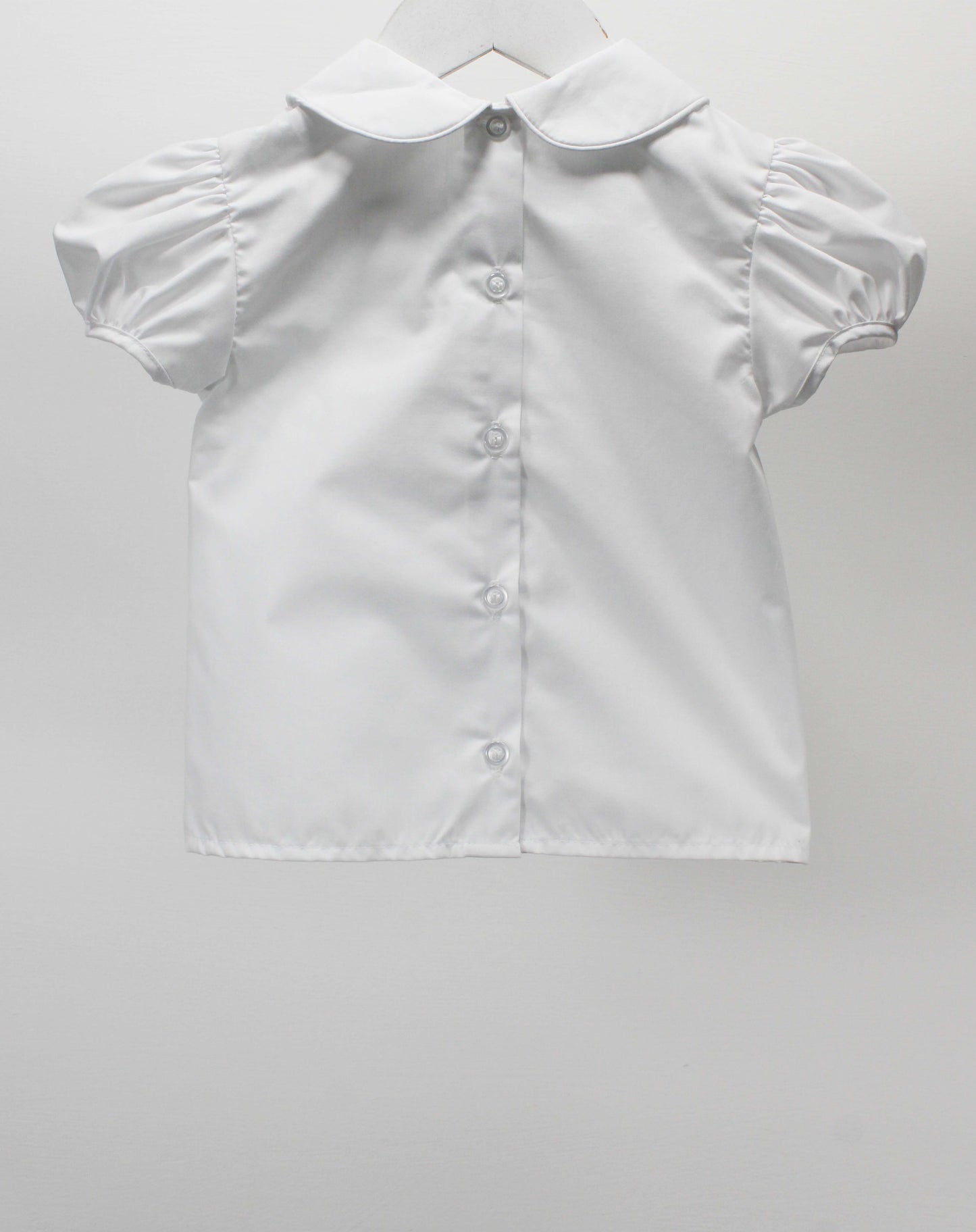 White SS Peter Pan Collar Girl Shirt
