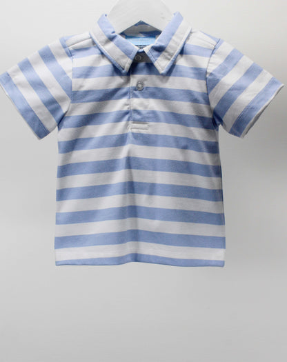 Pastel Blue Stripe Kyler Polo Shirt