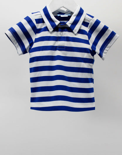 Royal Blue Stripe Paul Polo Shirt