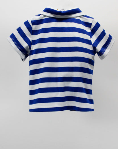 Royal Blue Stripe Paul Polo Shirt