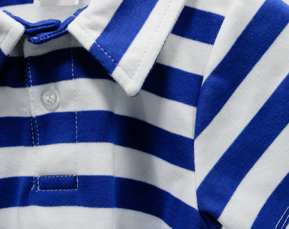 Royal Blue Stripe Paul Polo Shirt