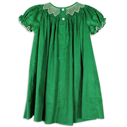 White on green geometric Zoey bishop dress